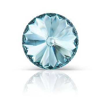 Preciosa&reg MAXIMA Crystal Round Stones, Czech Crystal, Bicone(436 11 177 Rivoli), Dura Foiling, 60010 Aqua Bohemica, SS47(10.55~10.9mm), 144pcs/gross