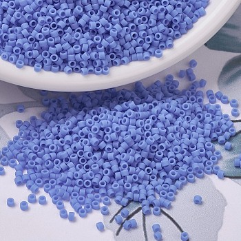 MIYUKI Delica Beads, Cylinder, Japanese Seed Beads, 11/0, (DB0760) Matte Opaque Periwinkle, 1.3x1.6mm, Hole: 0.8mm, about 2000pcs/10g