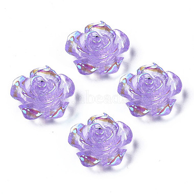 Medium Purple Flower Resin Cabochons