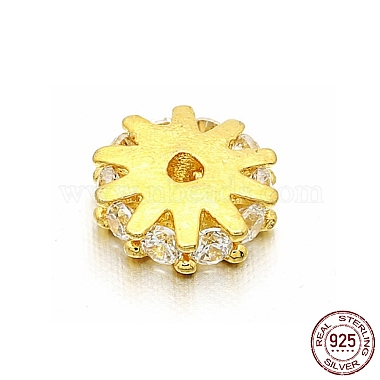 Real 18K Gold Plated Clear Flower Stainless Steel Spacer Beads