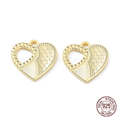 Real 18K Gold Plated Heart Sterling Silver Charms