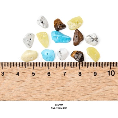 60g 4 styles de perles de pierres précieuses mixtes naturelles et synthétiques(G-FS0002-18B)-2