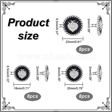 24Pcs 3 Style 1-Hole Zinc Alloy Enamel Shank Buttons(BUTT-NB0001-65C)-2