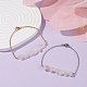 2Pcs 2 Color Natural Rose Quartz Chip Beaded Link Bracelets Set with 304 Stainless Steel Cable Chains(BJEW-JB07914-06)-2