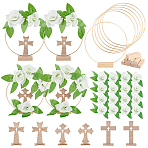 Cross Wooden Photo Holder Table Decoration DIY Making Kit, Mixed Color, 70~190x35~190x2.8~18mm(DIY-GA0006-70)
