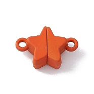 Star Alloy Magnetic Clasps, for Pendants Necklaces Making, Orange, 11x16x6mm, Hole: 1.5mm(FIND-C013-03H)