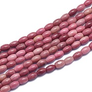 Natural Rhodonite Beads Strands, Rice, 6.5~7x4~4.5mm, Hole: 0.6mm, about 57pcs/Strand, 14.96 inch(38cm)(G-K310-F01)
