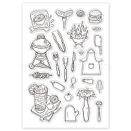 PVC Plastic Stamps, for DIY Scrapbooking, Photo Album Decorative, Cards Making, Stamp Sheets, Food Pattern, 16x11x0.3cm(DIY-WH0167-56-62)