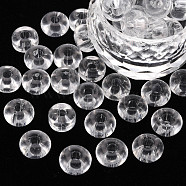Transparent Glass Beads, Flat Round, Clear, 10x5~6mm, Hole: 2.5mm, about 600pcs/Pound(GLAA-S195-C-001)