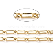 Brass Figaro Chains, Ring and Oval Link Chains, Long-Lasting Plated, Soldered, with Spool, Real 18K Gold Plated, 9x4x0.8mm, about 16.4 Feet(5m)/roll(CHC-G005-20G)