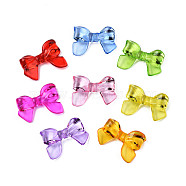 Transparent Acrylic Beads, Bowknot, Mixed Color, 24x33x7mm, Hole: 1.8mm, about 220Pcs/500g(MACR-N013-069)