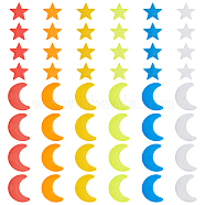 AHANDMAKER 8Sets 2 Style Star & Moon PET Safety Reflector Strips Adhesive Stickers, Auto Accessories, Mixed Color, 4sets/style(AJEW-GA0003-53)