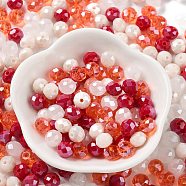 Glass Beads, Faceted, Rondelle, Tomato, 8x6mm, Hole: 1mm, about 1210pcs/500g(EGLA-A034-LM8mm-27)