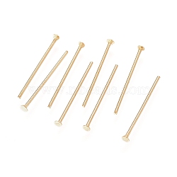 304 Stainless Steel Flat Head Pins, Real 18K Gold Plated, 25x0.6mm, 22 Gauge, Head: 1.4mm(STAS-L238-006I-G)