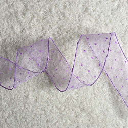 Seersucker Ribbon, for Bowknot Tie, Sew on Hair Barrette Accessories, Lilac, 2 inch(50mm), about 27.34 Yards(25m)/Bag(OHAR-PW0001-141H)