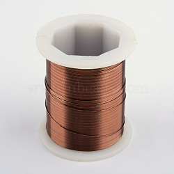 Round Copper Jewelry Wire, Saddle Brown, 26 Gauge, 0.4mm, about 98.42 Feet(30m)/roll(CWIR-R004-0.4mm-06)