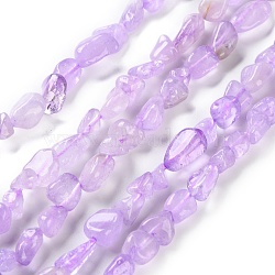 Natural Amethyst(Dyed & Heated) Beads Strands, Nuggets, Tumbled Stone, 4.5~11.5x3~7x3.5~6mm, Hole: 1.2mm, about 48~68pcs/strand, 15.35~15.94''(39~40.5cm)(G-P497-01C-44)