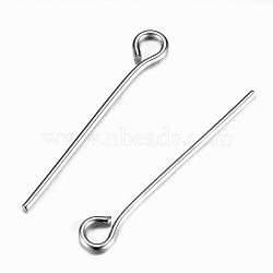 304 Stainless Steel Eye Pin, Stainless Steel Color, 20mm, Hole: 1.9x2mm, Pin: 0.7mm(STAS-G075-15P)