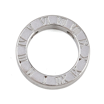303  Stainless Steel Bead Frame, Roman Numeral Charm, Stainless Steel Color, 15x3mm, Hole: 1.8mm