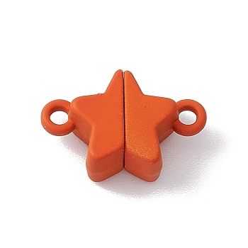 Star Alloy Magnetic Clasps, for Pendants Necklaces Making, Orange, 11x16x6mm, Hole: 1.5mm