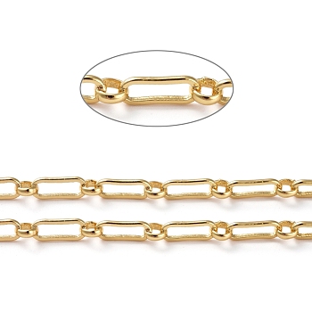 Brass Figaro Chains, Ring and Oval Link Chains, Long-Lasting Plated, Soldered, with Spool, Real 18K Gold Plated, 9x4x0.8mm, about 16.4 Feet(5m)/roll