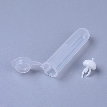 Transparent Disposable Plastic Centrifuge Tube, with DIY Crystal Epoxy Resin Material Ocean Filling, Jellyfish, White, Tube: 52.5x13.5x19.5mm, Jellyfish: 18x11.5mm