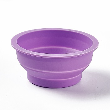 Portable Collapsible Watercolor Paint Brush Washing Water Cup, Foldable Painting Pen Cleaning Bucket, Pigment Mixing Cup, Medium Purple, 9.9x4.4cm, Inner Diameter: 8.65cm