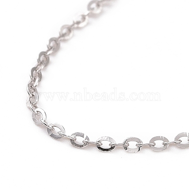 Anti-Tarnish Rhodium Plated 925 Sterling Silver Cable Chains Necklace for Women(STER-I021-08A-P)-2