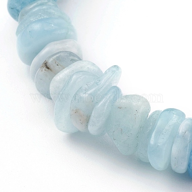 Chips Natural Aquamarine Beads Stretch Bracelets(X-BJEW-JB05989)-2