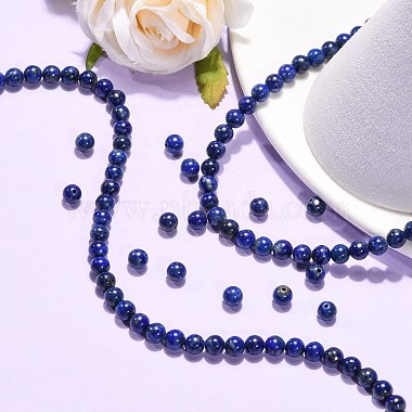 Natural Lapis Lazuli Beads Strands(X-G-G423-6mm-AB)-5