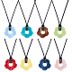 8Pcs 8 Colors Acrylic Flower Pendant Necklaces Set(NJEW-AN0001-50)-1