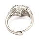 Enamel Heart Adjustable Ring with Clear Cubic Zirconia(RJEW-Q781-01P-04)-3