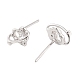 925 Sterling Silver Micro Pave Clear Cubic Zirconia Stud Earrings for Women(EJEW-F342-04P)-2