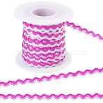 Two Tone Polyester Wavy Fringe Trim Ribbon, Wave Bending Lace Trim, for Clothes Sewing and Art Craft Decoration, Medium Violet Red, 1/4 inch(8mm), about 17.50 Yards(16m)/pc(OCOR-GF0003-97B)