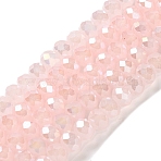 Baking Electroplate Glass Beads Strands, AB Color, Faceted, Round, Lavender Blush, 10x8mm, Hole: 1mm, about 60~61pcs/strand, 46~48cm(DGLA-A039-J10mm-B14)