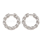 304 Stainless Steel Pendants, Twist Rope Ring Charm, Stainless Steel Color, 29.5x30x6mm, Hole: 21.5x20mm(STAS-P437-07P)