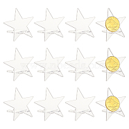 12 Sets Star Transparent Acrylic Commemorative Coin Display Easel Stands, Coin Display Easel Holder for Coin Storage, Clear, Finish Product: 6.6x8.5x8.4cm(ODIS-FG0001-72)