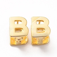 Initial Hoop Earrings for Women, Golden Letter Brass Earrings, Letter.B, 12x9.5x9.5mm, Pin: 0.8mm(EJEW-P194-01G-B)