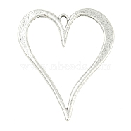 Tibetan Style Alloy Big Pendants, Heart, Antique Silver, 70x58x3mm, Hole: 7.5x3.5mm,  about 76pcs/1000g.(FIND-M056-05AS)