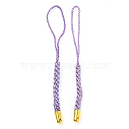 Polyester Cord Mobile Straps, with Golden Plated Iron Findings, Medium Purple, 7.6~8.1cm(FIND-G063-01G-08)