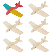 Unfinished Blank Wooden Toys, for Children DIY Hand Painting Crafts, Assembly 3D Plane, Pale Goldenrod, 21.5x25.7x6.1cm(DIY-WH0304-572)