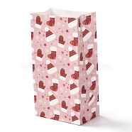 Christmas Theme Rectangle Paper Bags, No Handle, for Gift & Food Package, Christmas Sock Pattern, 12x7.5x23cm(CARB-G006-01C)