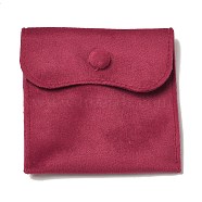 Velvet Jewelry Pouches, Jewelry Gift Bags with Snap Button, for Ring Necklace Earring Bracelet Storage, Square, FireBrick, 10x9.7x0.2cm(ABAG-K001-01C-01)