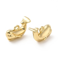 Rack Plating Alloy Charms, Cadmium Free & Lead Free, Whale Charm, Light Gold, 9x14.5x6mm, Hole: 1.8mm(FIND-G044-01LG)