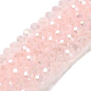 Baking Electroplate Glass Beads Strands, AB Color, Faceted, Round, Lavender Blush, 10x8mm, Hole: 1mm, about 63~65pcs/strand, 18.90''(48~50cm)(DGLA-A039-J10mm-B14)