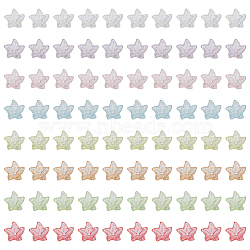 240Pcs 8 Colors Transparent Acrylic Bead Caps, Lily Flower, Mixed Color, 16x12mm, Hole: 1.2mm, 30pcs/color(OACR-FH0001-050)