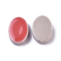 Porcelain Cabochons, Oval, Salmon, 12.5x18x5mm, 60pcs/bag(PORC-WH0002-03E)