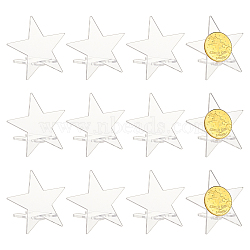 12 Sets Star Transparent Acrylic Commemorative Coin Display Easel Stands, Coin Display Easel Holder for Coin Storage, Clear, Finish Product: 6.6x8.5x8.4cm(ODIS-FG0001-72)