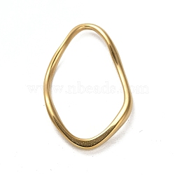 304 Stainless Steel Linking Rings, Twisted Teardrop, Golden, 46x29.5x3.5mm, Inner Diameter: 40.2x23.5mm(STAS-Q316-04C-G)