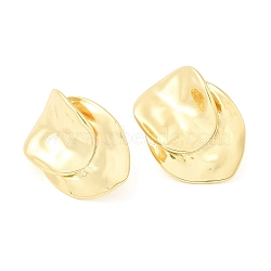 Brass Twist Stud Earrings, Long-Lasting Plated, Lead Free & Cadmium Free, Real 18K Gold Plated, 26.5x21mm(EJEW-K251-11G)